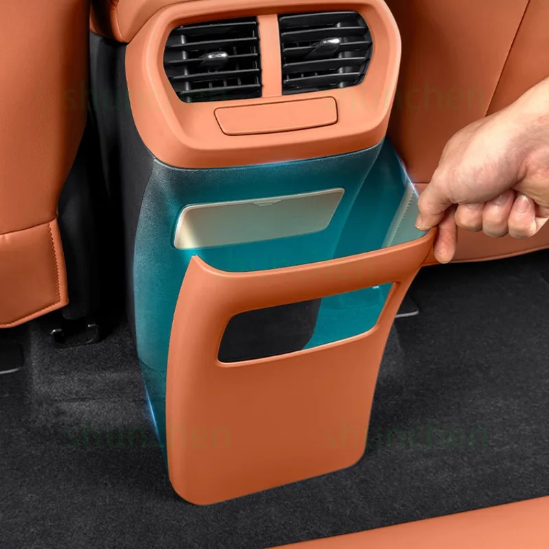 Car Rear Air Outlet Anti-kick Cover for BYD Sea Lion 07 EV 2024 Rear Air Conditioner ABS Leather Cover Interior Accessories