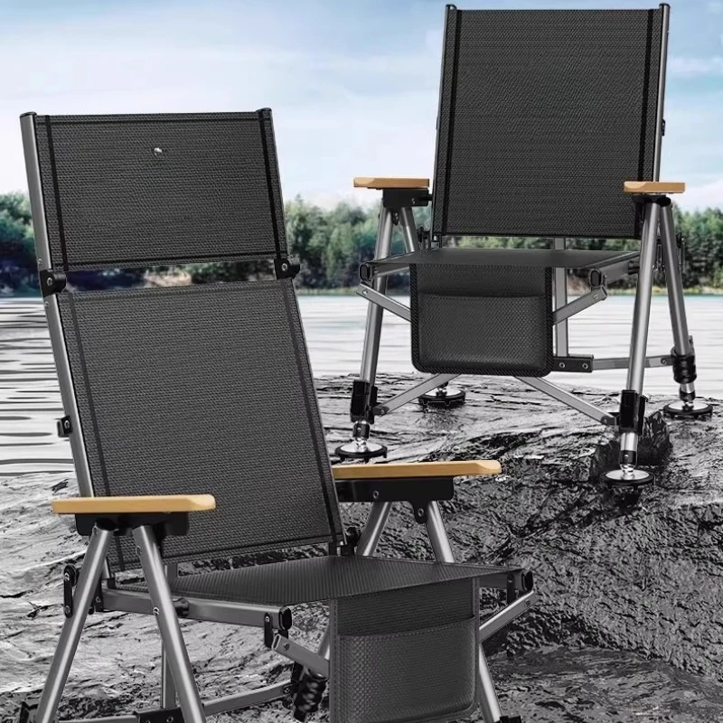 

European Style Fishing Chair - Foldable Outdoor Seat, Portable All-Terrain Fishing Stool, Ergonomic Swivel Chair with Backrest