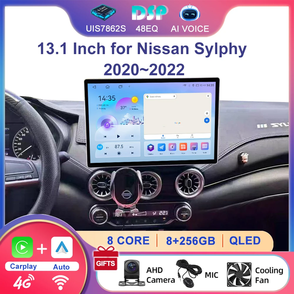 13.1'' 8 Core 4G DSP 1920*1200 Qled Android Autoradio Carplay Auto Radio Multimedia Stereo Player for Nissan Sylphy 2020~2022