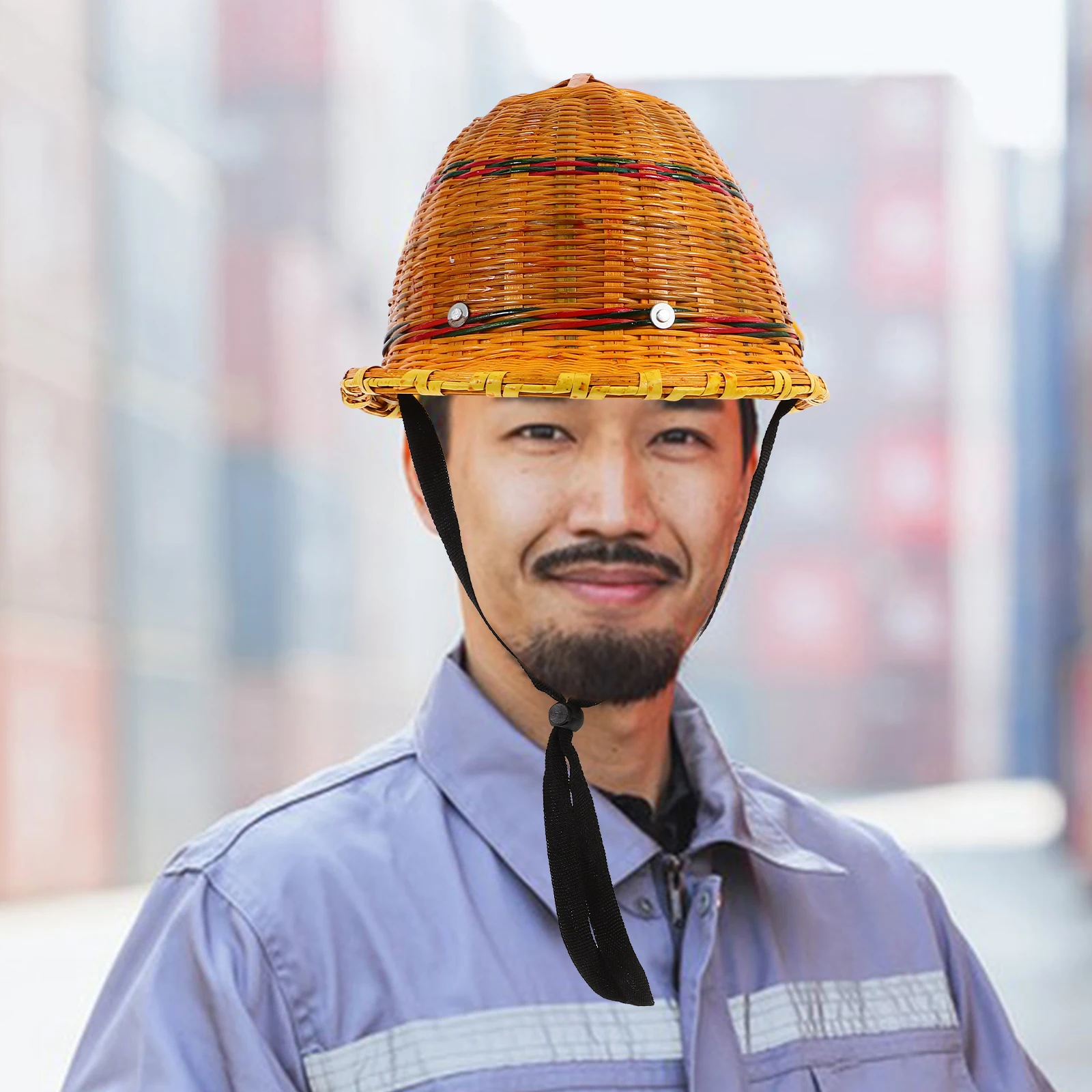 

Bamboo Safety Hard Hat Caps Outdoor Protective Straw Construction Beach Workers Durable Practical Comfortable Adjustable