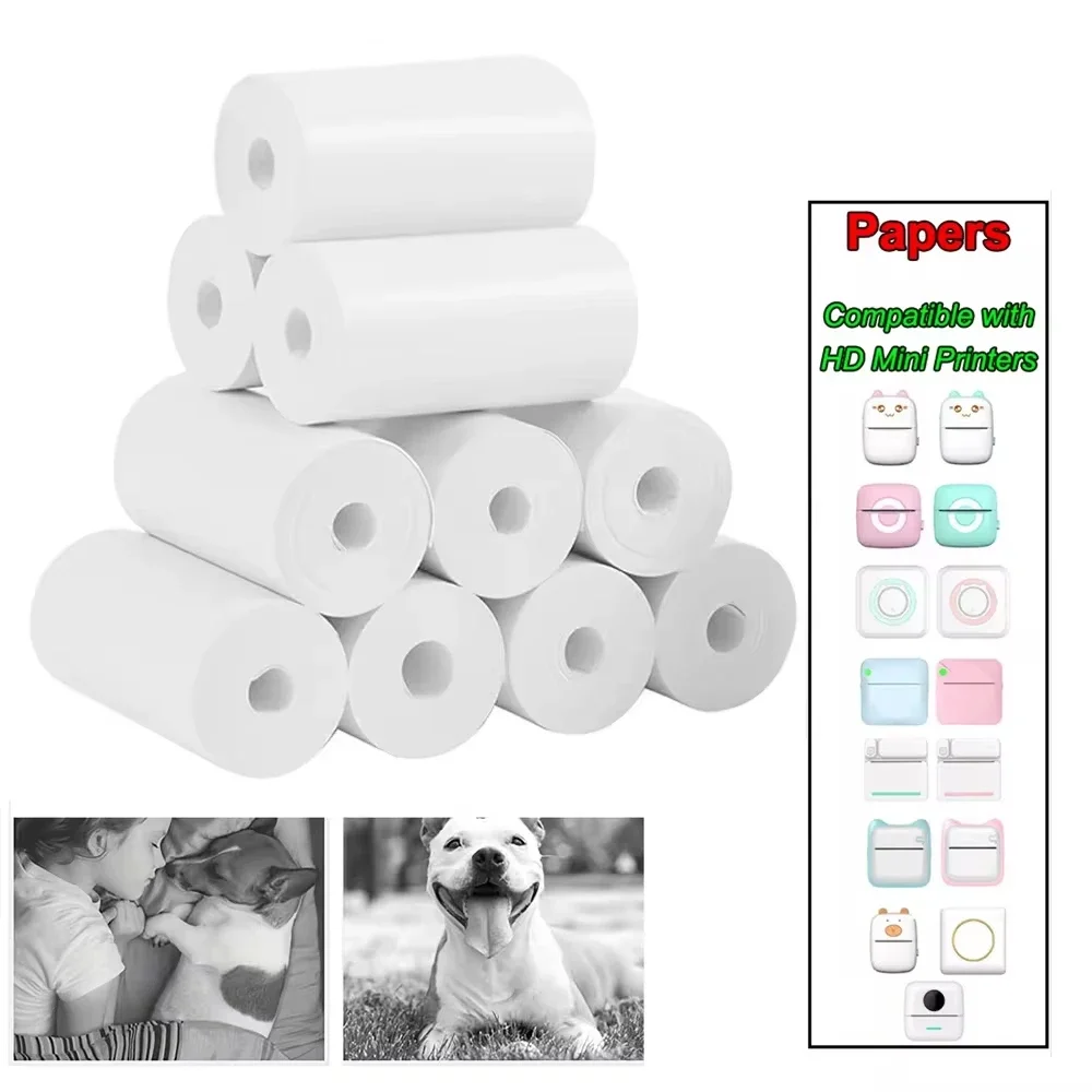 Thermal Paper Non-Adhesive Sticker Paper for Mini Thermal Pocket Printer Rolls for Notes Texts Journal Photo and Notebuddy Memo