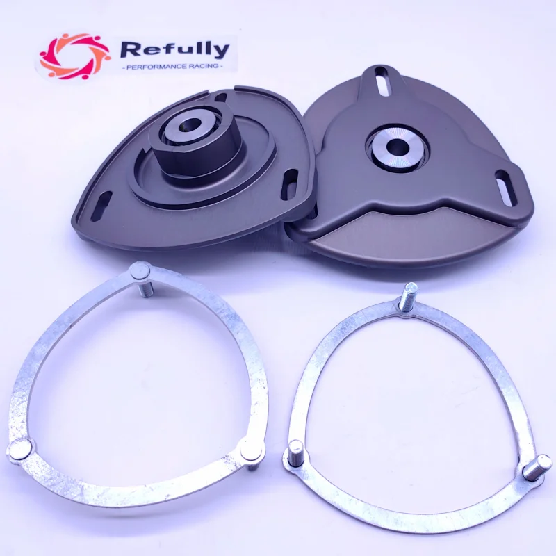 For Porsche 986 987 996 997 Camber Plates, CNC Billet with Spherical Bearings for +2° Camber & Max Grip