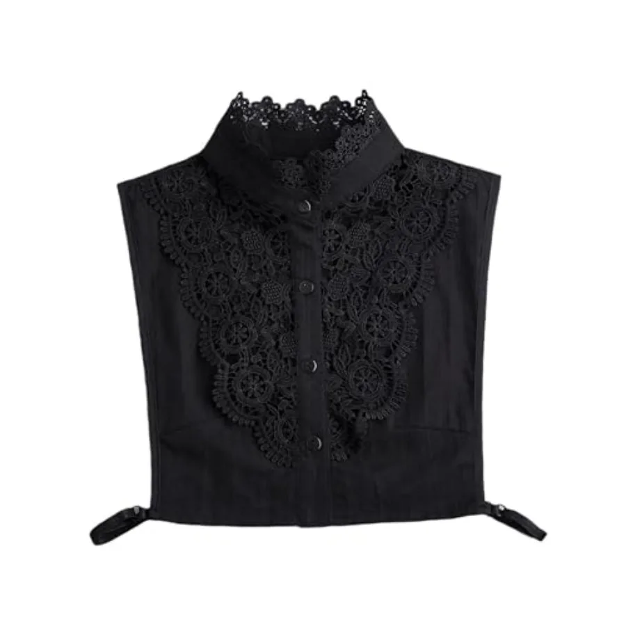 

Comfortable Soft Jacquard Fabric Fake Collar for Women - Detachable, Adjustable Mock Collar for Blouses, Dresses