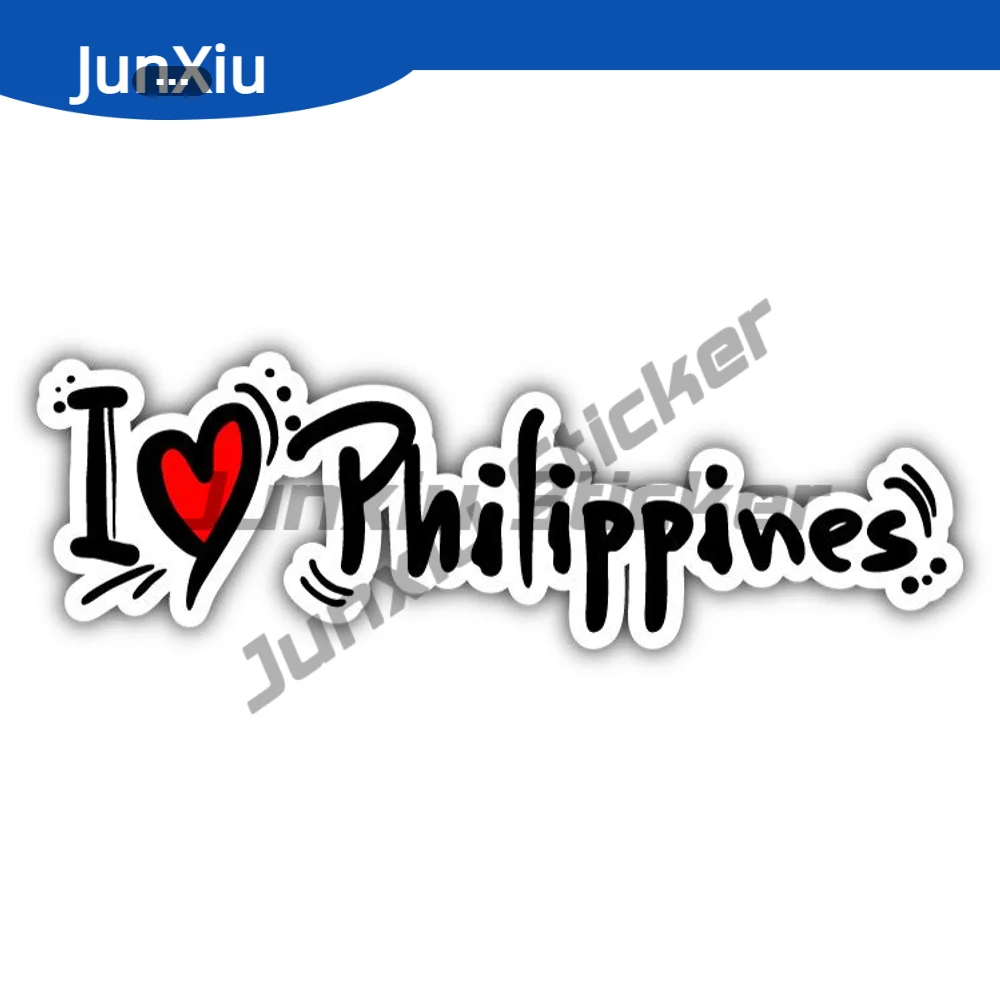 

I Love Philippines Travel Slogan Sticker Car Bumper Window Phone Trunk Guitar Waterproof Scratch-proof Exterior Decal 125 Motor