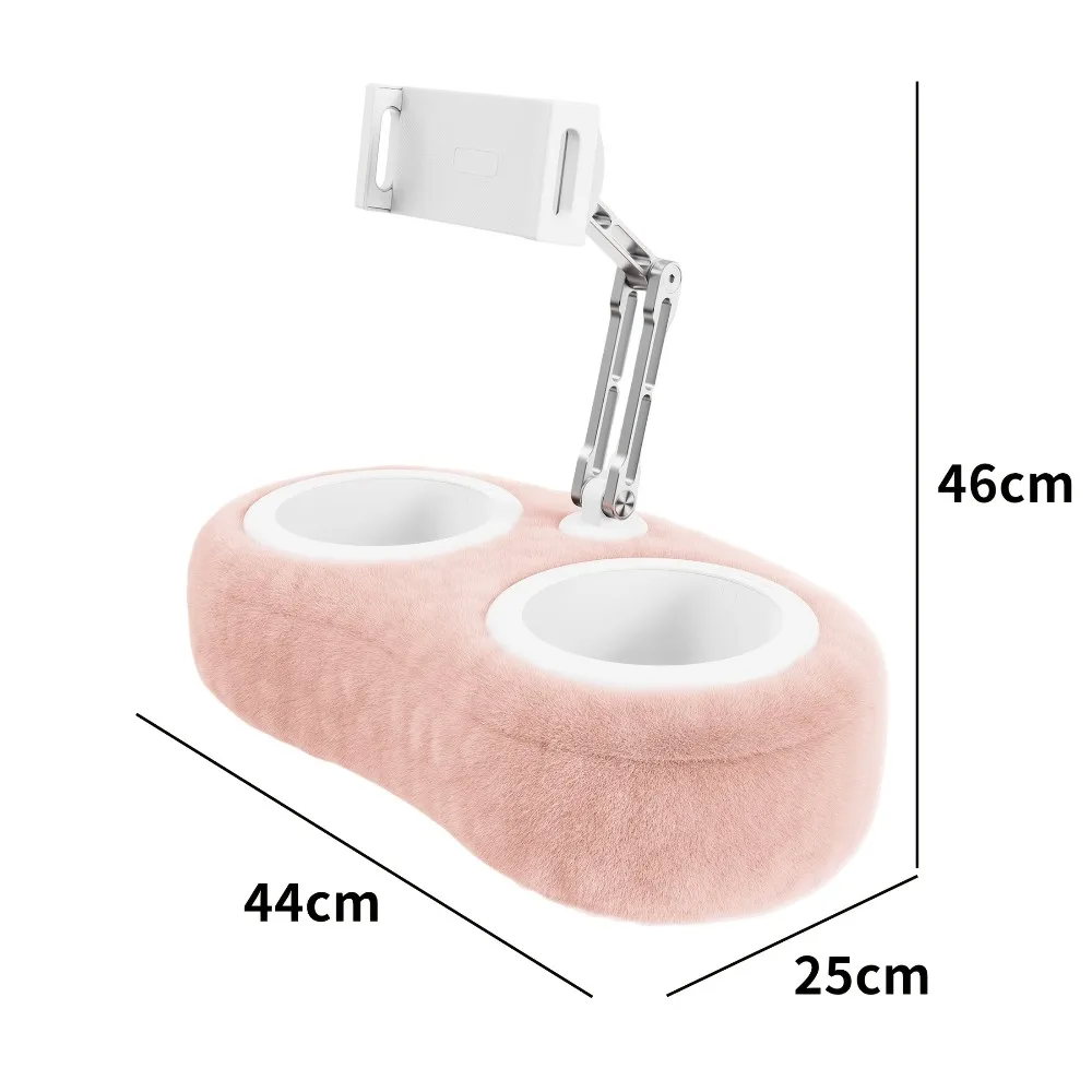 Tablet Pillow Stand Compatible with Kindle iPad Phone/Tablet Google Samsung Soft Plush 360° Rotating Phone Holder for Bed