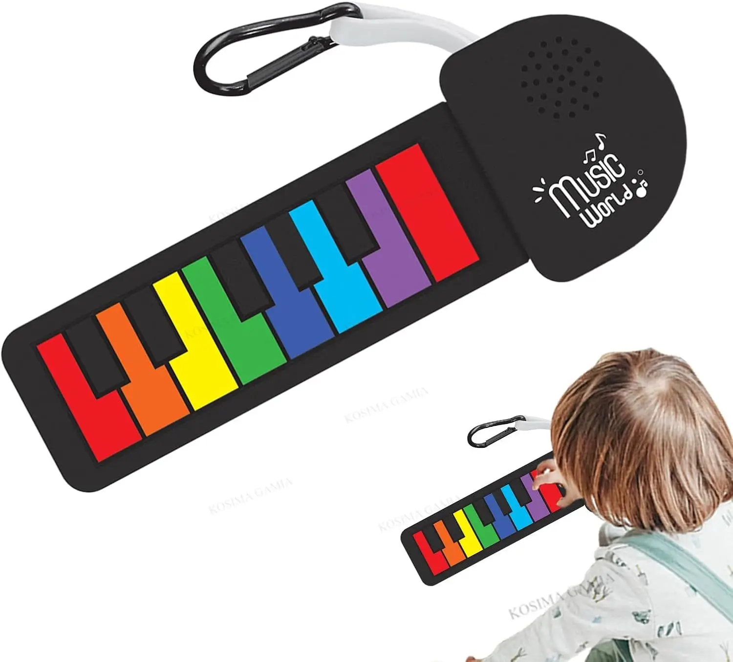 Foldable Electric Piano Silicone Portable Keyboard Roll-Up Keyboard for Music Learning Function for Home, Travel, School