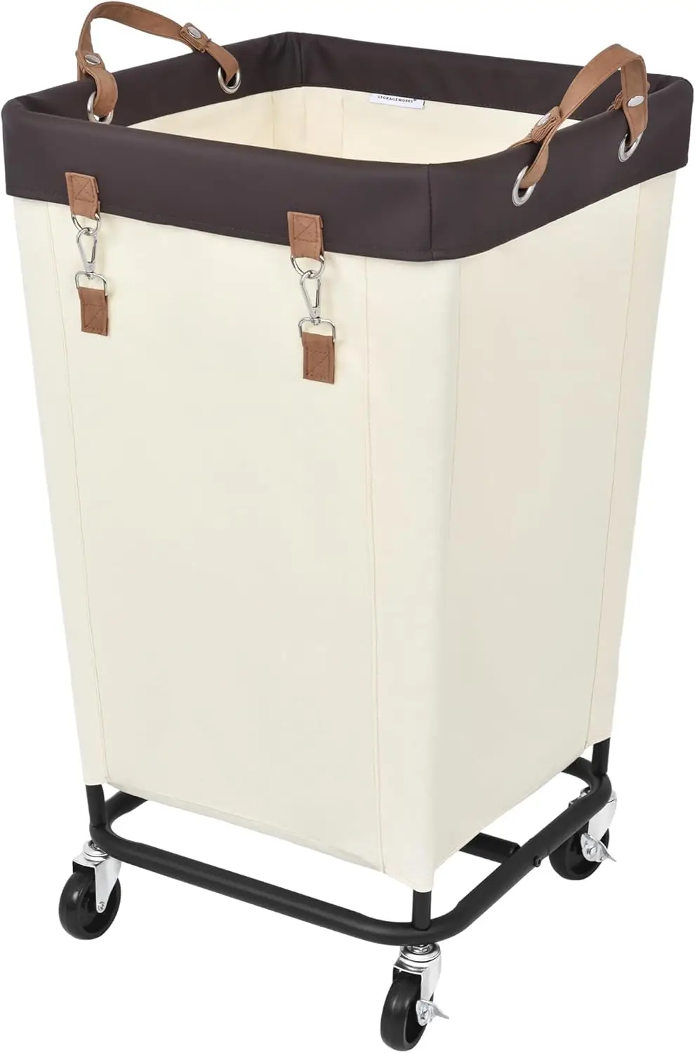 

160L Rolling Laundry Basket with Wheels, Large Hamper for Home, Hotel, Dorm - Beige