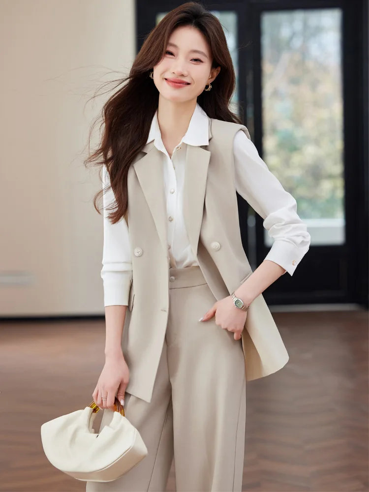 Women's Spring/Summer Suit Vest Set2025New stylish and elegant casual outerwear vest for workplace commuting