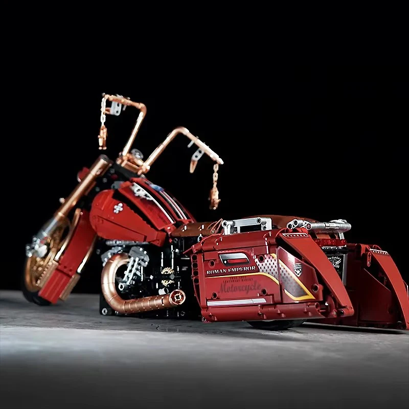 Kbox 10514 édition limitée technique rétro Harleyed course moto blocs modèle MOC moto briques bricolage jouets cadeaux de noël