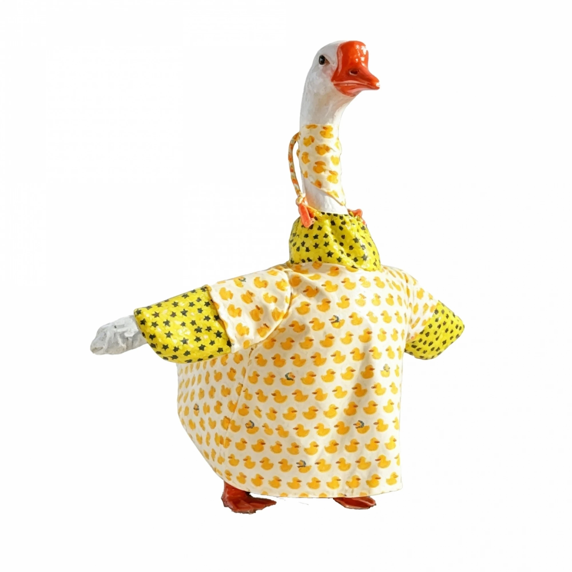 Traje de Primavera para Ganso de Porche, Disfraz de Temporada con Babero para Estatua de Ganso de 23 Pulgadas
