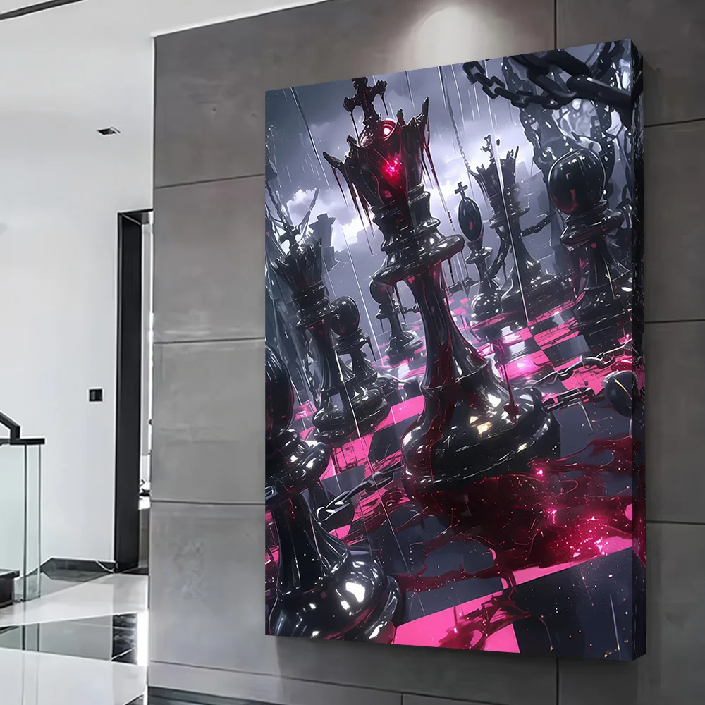 Bloodstained Chessboard Poster Customizable Printed Canvas Painting Wall Art Gift for Room Decorating Interior Decoration Mural