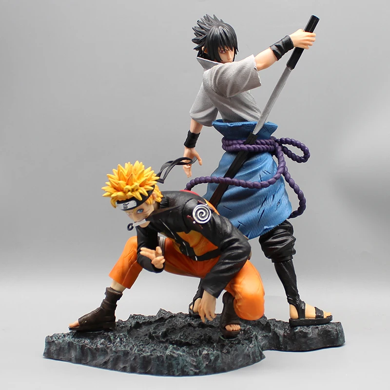 NARUTO Uzumaki Naruto Uchiha Sasuke Anime Action Figures PVC Collection Model Ornament Statue Toys Desktop Decoration Gifts