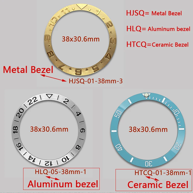 148 Styles 38×30.6 mm Ceramic Beveled Ultra-Bright Multicolor Bezel Lnserts Fit SKX007 SKX009 GMT And SUB Models Case Accessorie