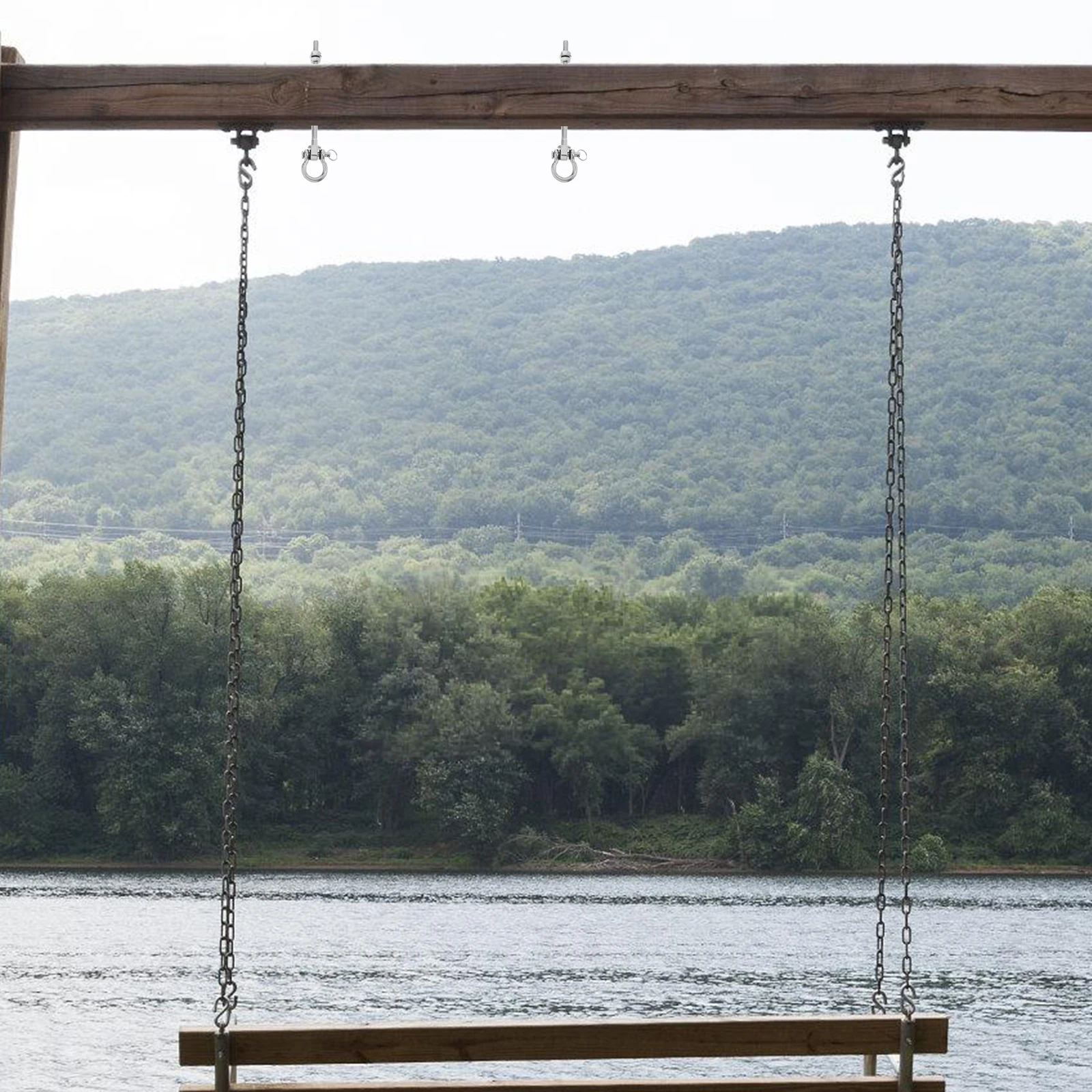 

Heavy Duty Stainless Steel Ceiling Swivel Hook Porch Swing Hanger For Wood Metal Detachable Swing Ring Hardware Hanging