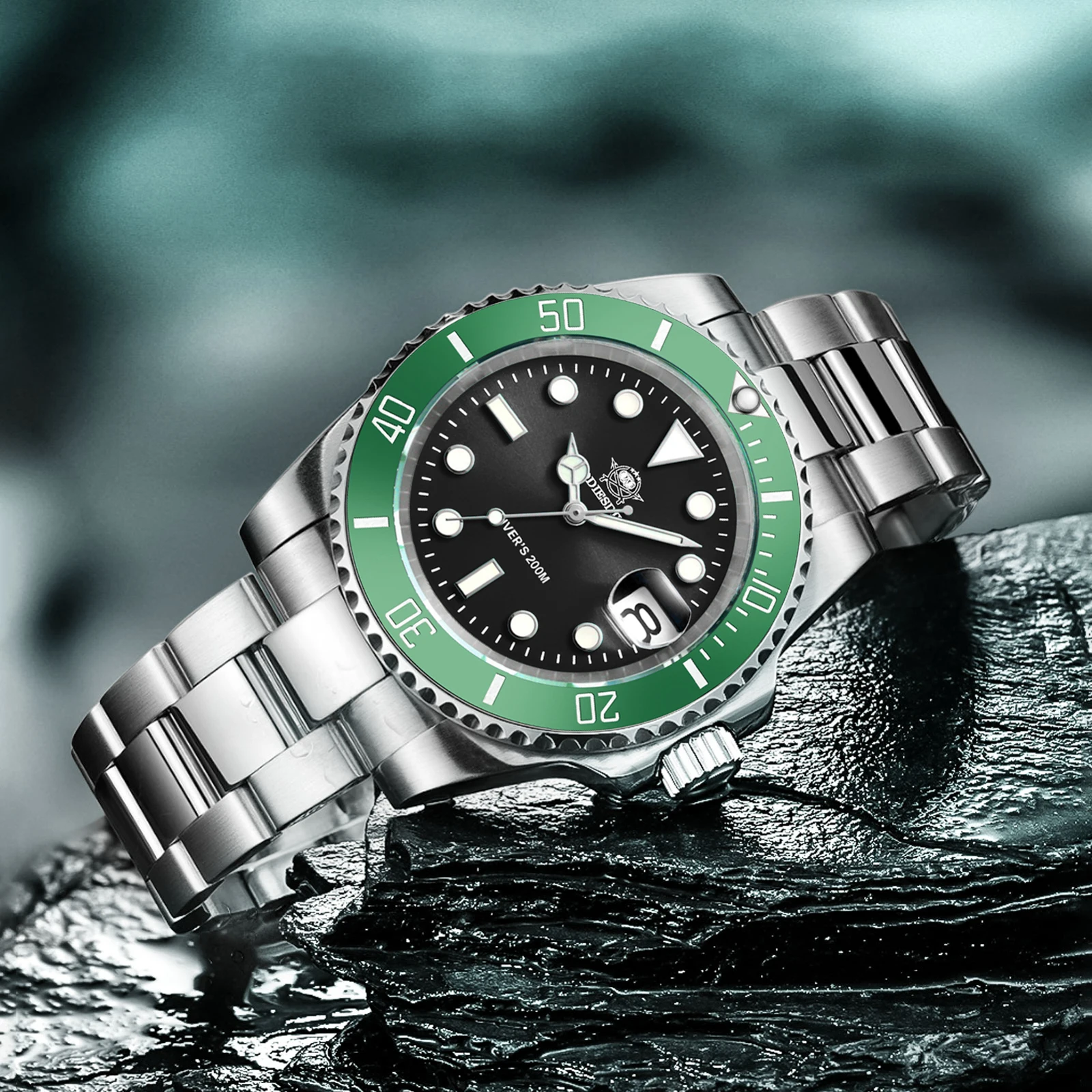 ADDIESDIVE NEW Luxury Men’s Quartz Watch 200M Diver Watch BGW9 Super Luminous Ceramic Bezel Stainless Steel Business Wristwatch