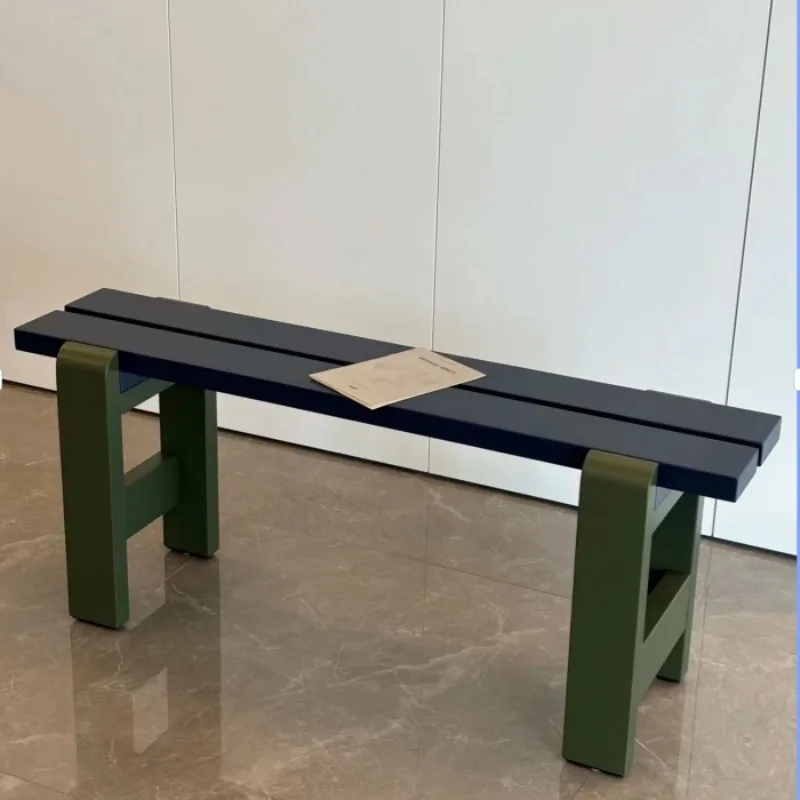 Modern Metal Stool Shoe Bench Entryway Dining Waiting Room Bench Furniture Decor Set Plus AAA Premium Gift Box Home A Large Cozy