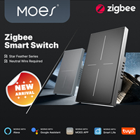MOES Tuya ZigBee Star Feather Switch US Smart Air Touch With Neutral Light Scene 2in1 APP Remote Control with Alexa Google Home