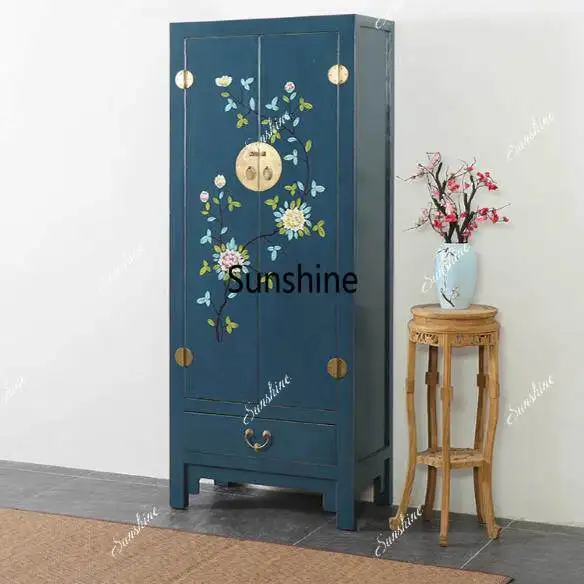 

Antique solid wood locker bedroom hand-painted old furniture