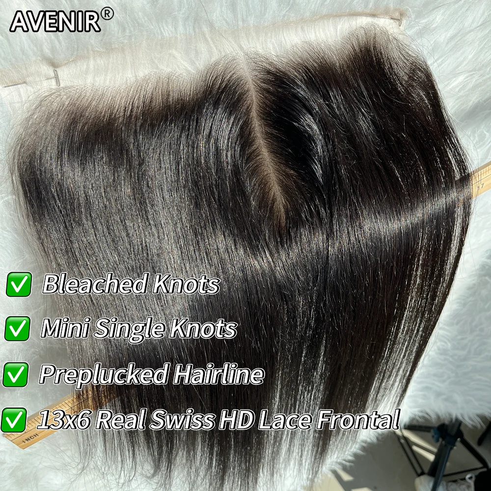 

AVENIR Single Knots 13x6 HD Кружева спереди Только бразильские прямые человеческие волосы HD Кружева спереди Предварительно выщипанные волосы Remy натурального цвета