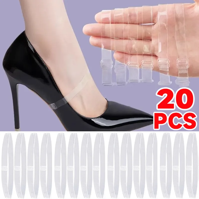 Transparent Invisible High-heeled Shoelaces Women Elastic Tightening Straps Shoelaces Loose High-heel Anti Fall Fixed Shoe Band
