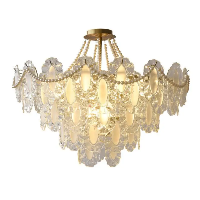 

French, light luxury, crystal chandelier, simple net red light