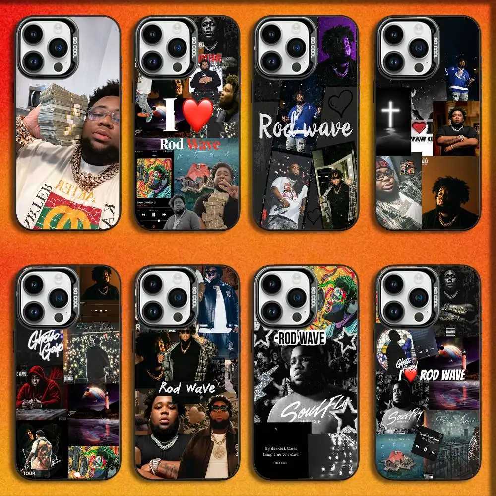 

Phone Case For iPhone 16,15,14,13,12,11,Mini,Pro,E,MAX Black Candy Matte Shockproof Singer R-Rod Wave Albums Cover