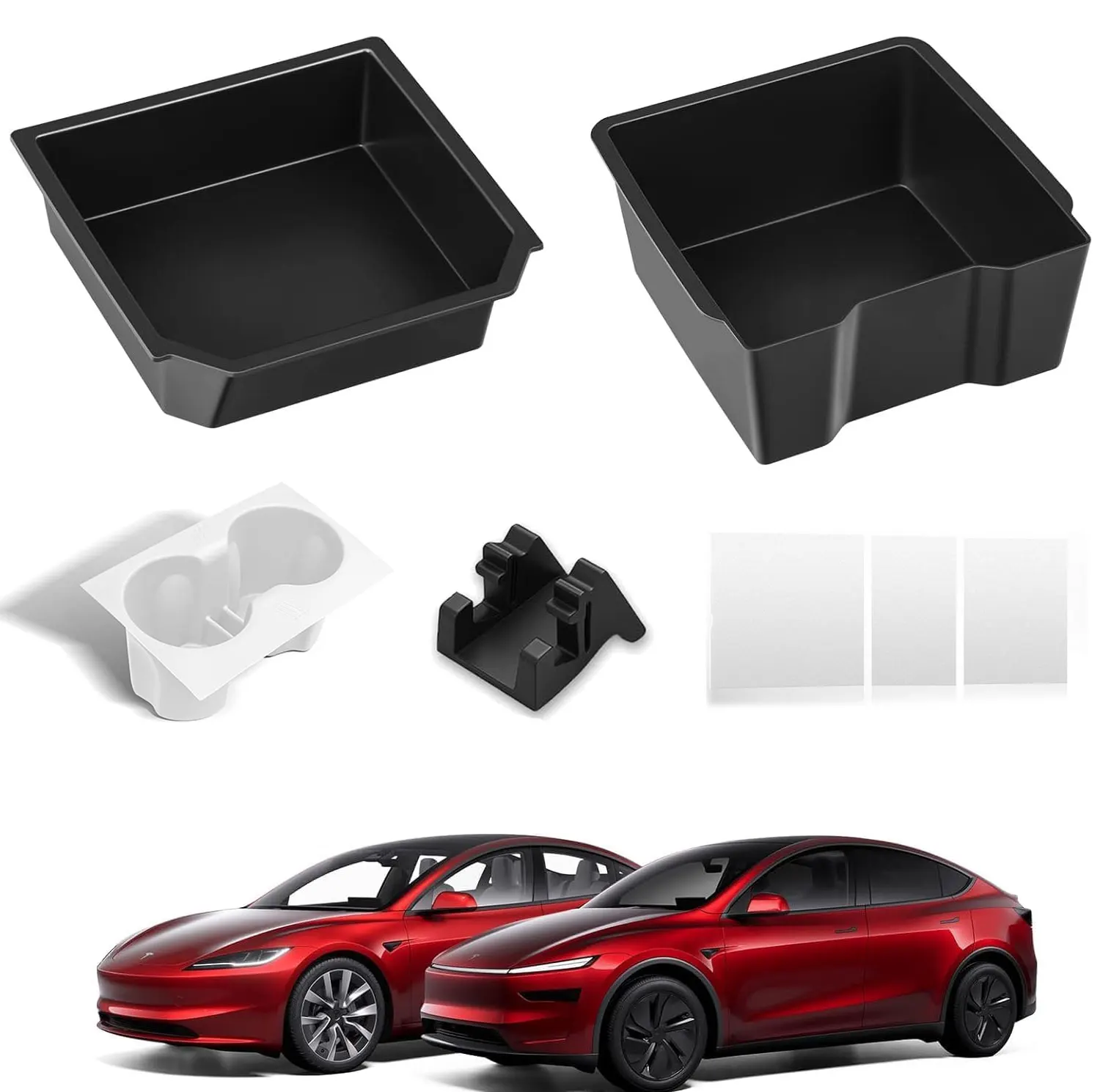 

5PCS For Tesla Model Y 2026 Center Console Organizer Tray Model 3 Cup Holder Phone Holder Console Electrostatic adsorption Cover