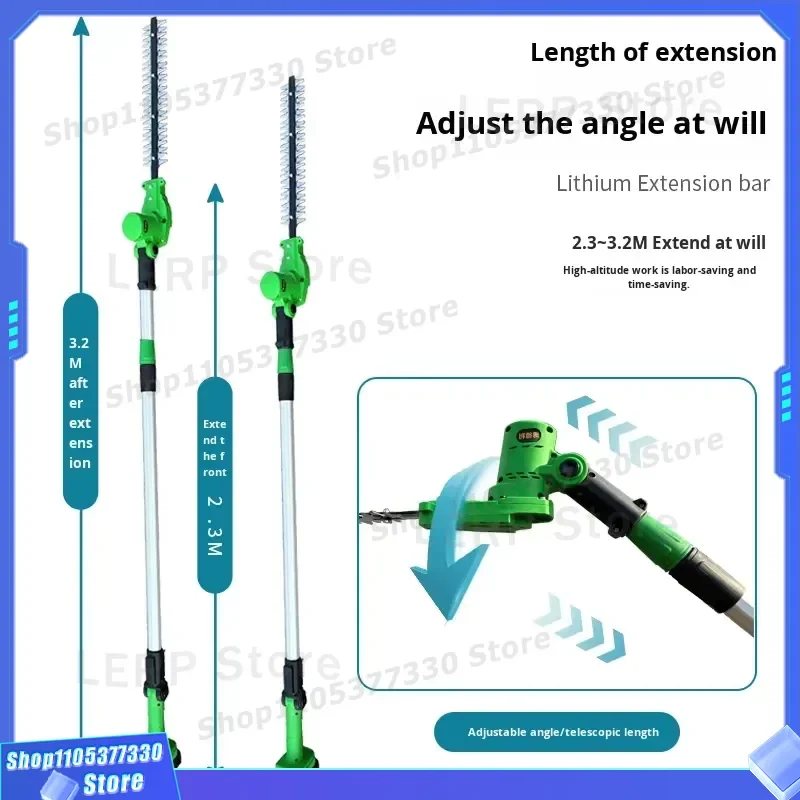 Cordless Electric Hedge Trimmer Multifunctional Garden Grass Cutter Lawn Mower Pruning Saw for Tall Branches and Bushes