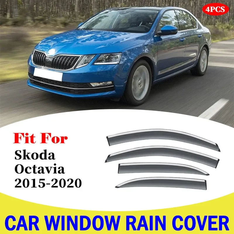 

For Skoda Octavia 2015-2020 Car Window Sun Rain Shade Visors Shield Shelter Protector Cover Trim Rain shield car accessories