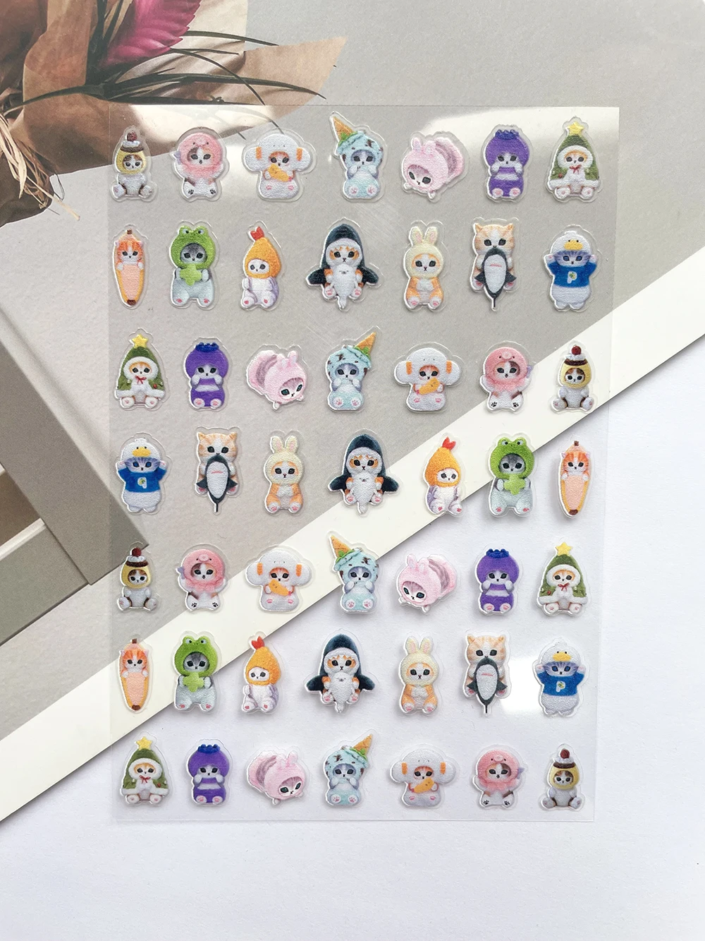 Sanrio Cute Cat Stickers Diy Scrapbook Stickers Decoration Aesthetic Stationery Gifts Pvc Transparent Waterproof Nail Sticker - Image 5