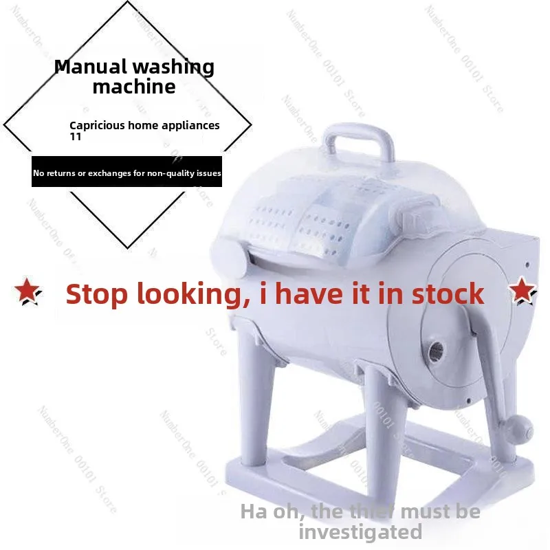 Handy Gadget Dormitory Manual Washing Machine Manual for Home Double Bucket Wet Clothes Wringing Clothes Dehydration Hand Crank