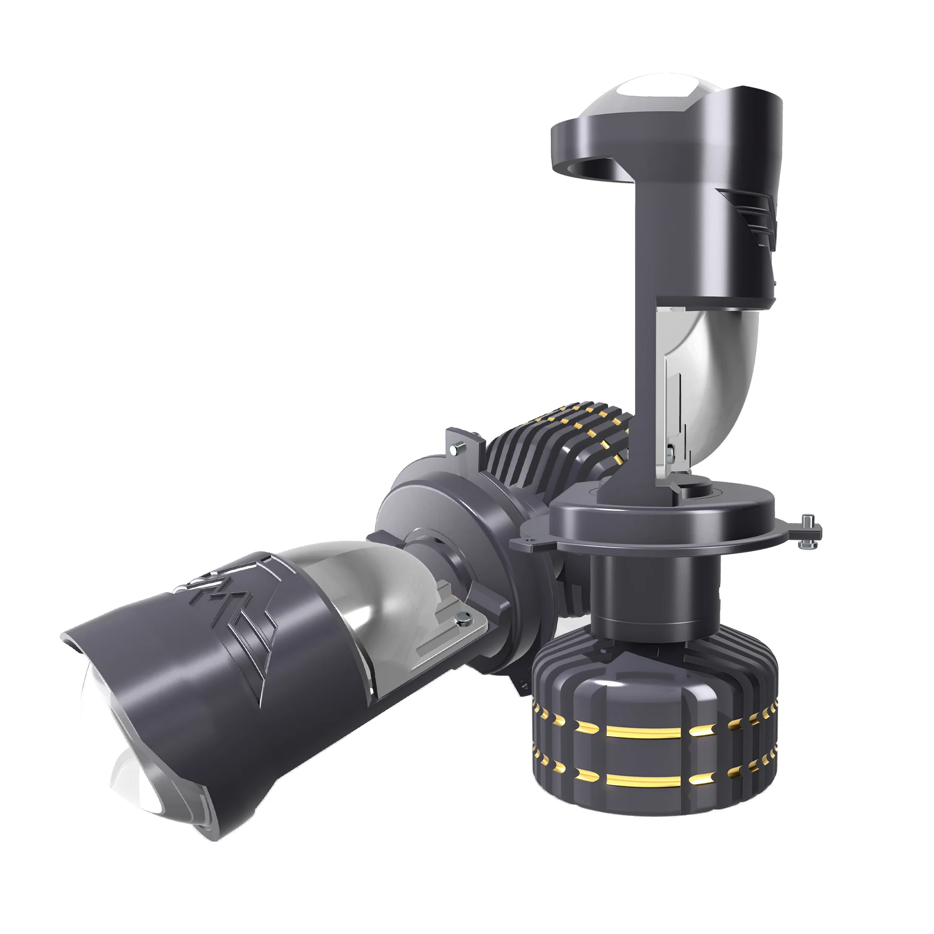

New H4 Bi Lens Auto LED Headlight T91 Ultra Bright Focused Dual Beam Direct Projection Retrofit Front Light Car Accessories