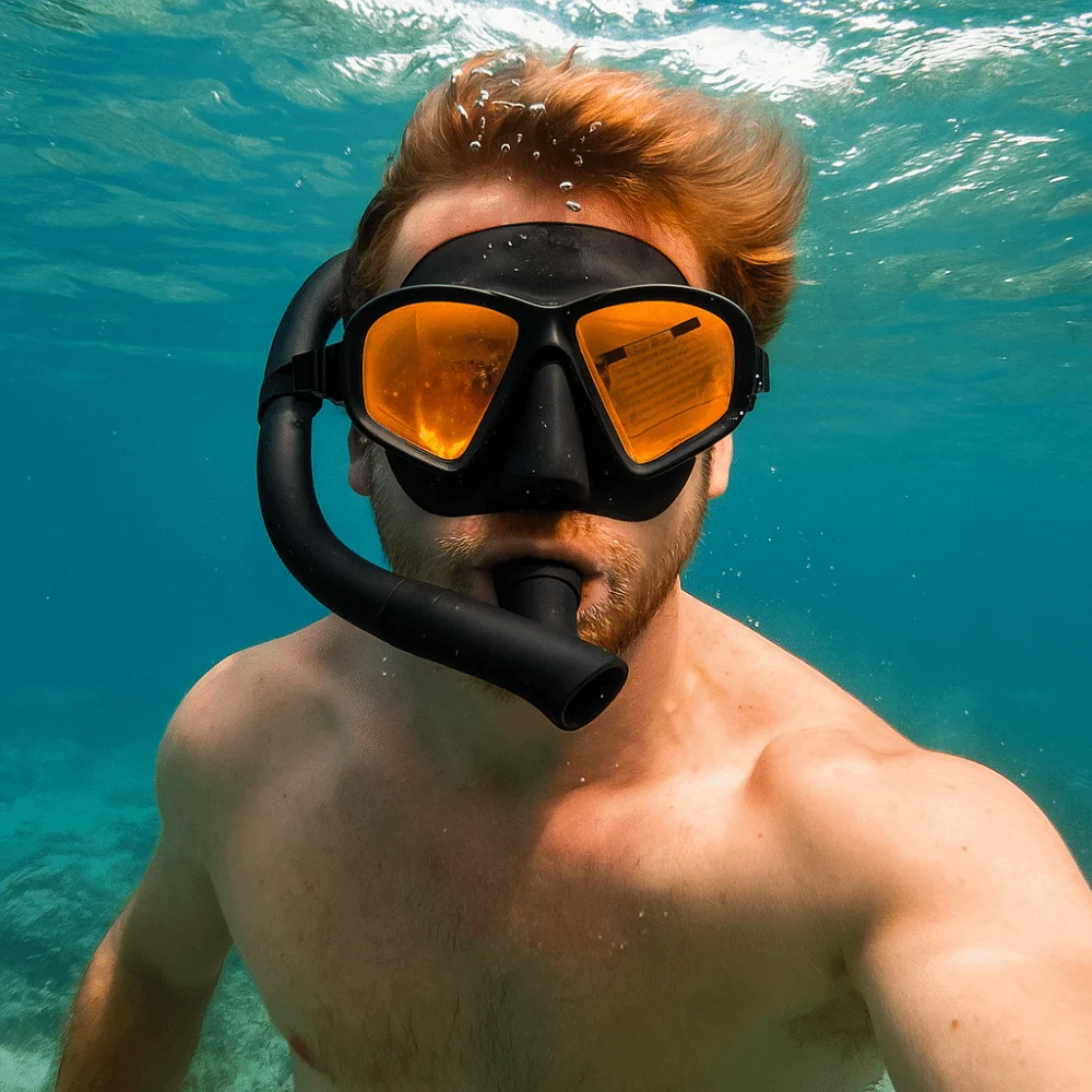 

Маска для фридайвинга из закаленного стекла, складная маска для подводного плавания J-типа, набор для подводного плавания, водонепроницаемая противотуманная маска