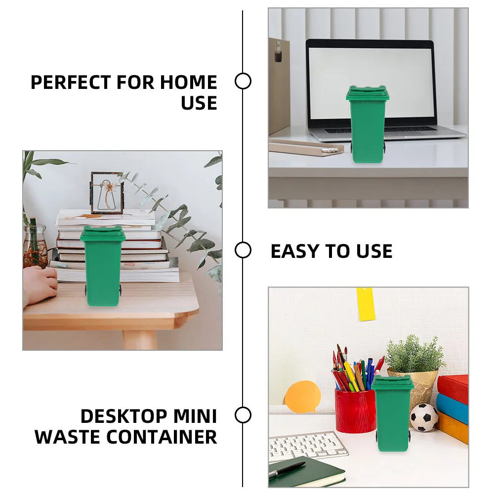 

Desktop Waste Paper Basket 6Pcs Small Plastic Trash Container with Lid Space Saving Organizer