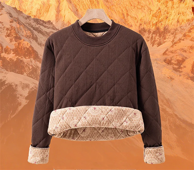 Winter Men's Long Sleeve T-shirt Fleece Lined Thickened Velvet Warm Pullover Tops Solid Color Round Neck Base Shirt Casual Tees view 4