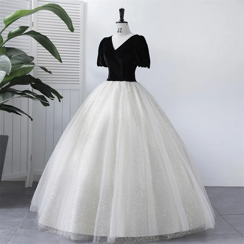 Ashley Gloria Black Quinceanera Jurken Shinny Pailletten Feestjurk Zoete Roze V-Hals Baljurk Plus Size Galajurk