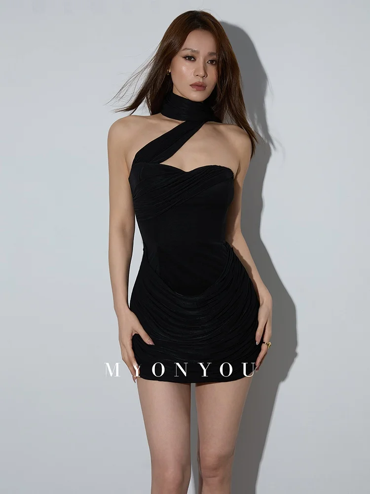

Элегантная облегающая юбка-карандаш MYONYOU Ins Sle с дизайнерским акцентом на талии для женщин, для свиданий и повседневной носки, из полиэстера.