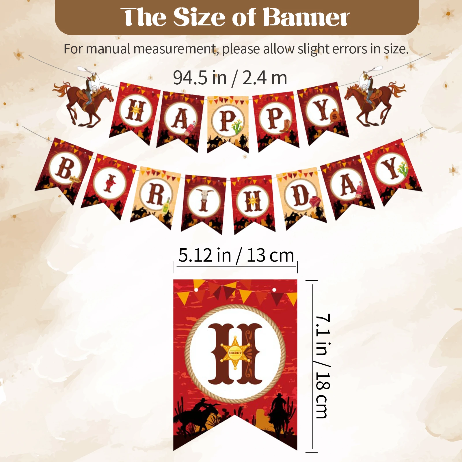 11-delige Cowboy Happy Birthday Party Decoraties Western Banner met Wild West Cowboy Honingraat Centerpieces voor Tafels Wild West