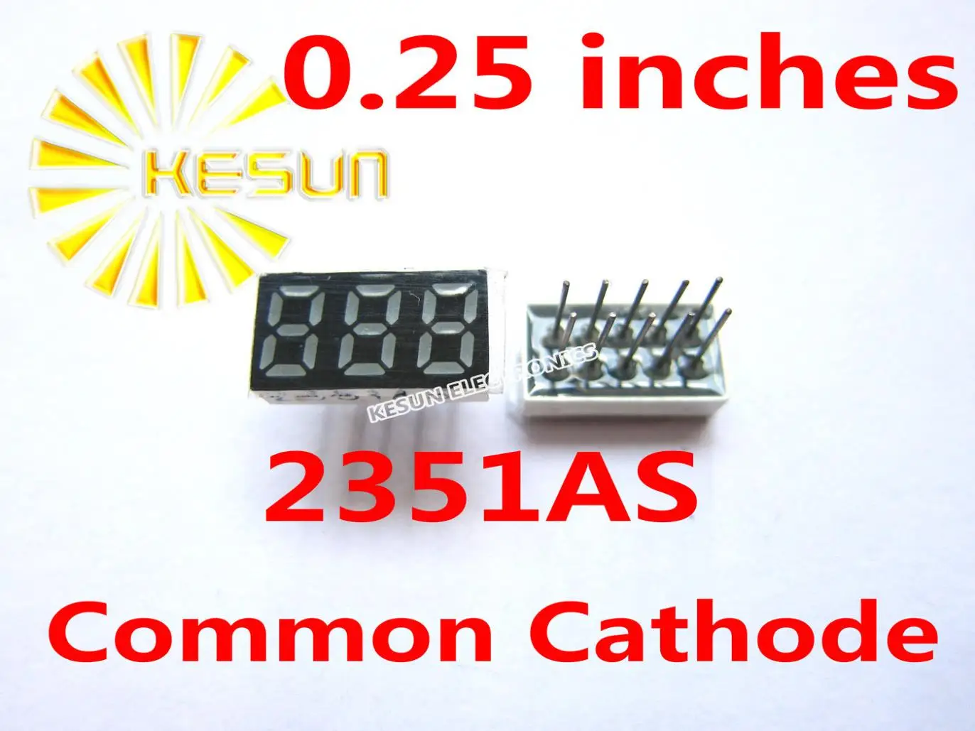 100PCS x 0.25 inches Red Common Cathode/Anode 3 Digital Tube 2351AS 2351BS LED Display Module