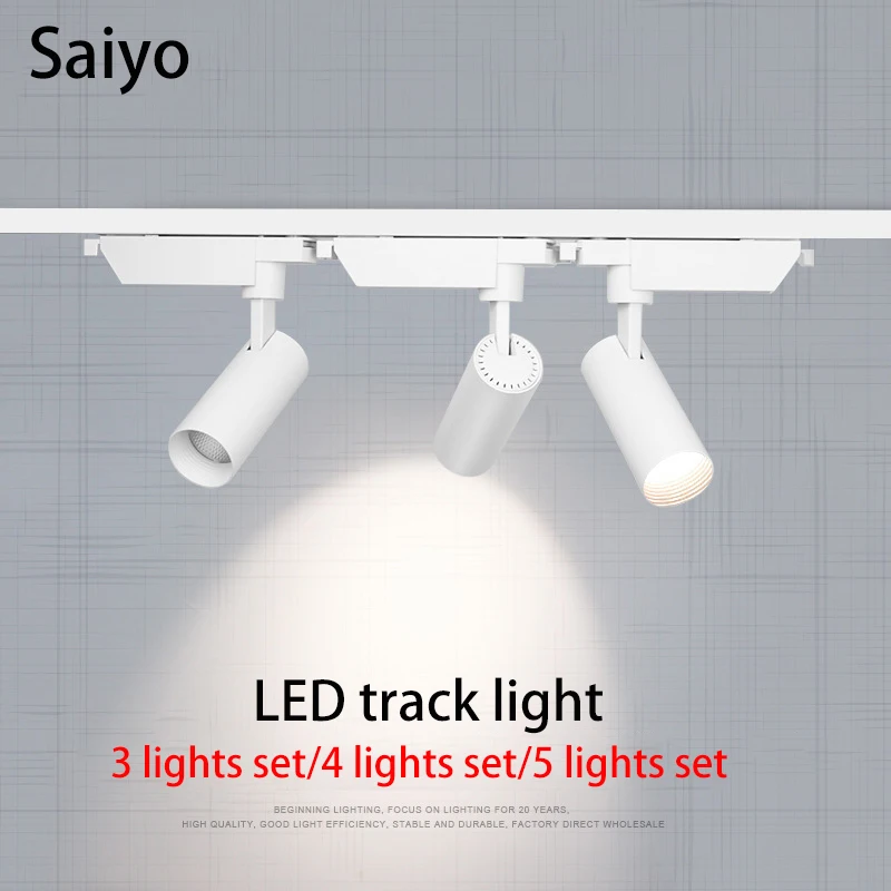 saiyo led track light conjunto completo trilho luminaria aluminio teto spot 220v110v ajustavel hang rod foco lampada para home store 01