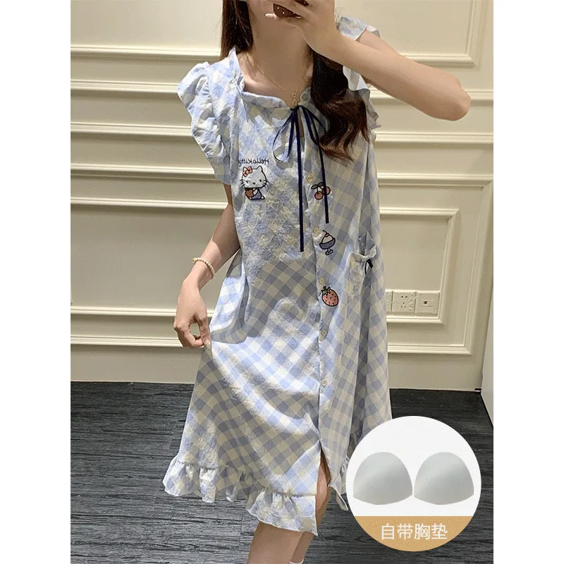 

Y2K Kitty Cat Sweet Cute Print Dress New Unique Design Bubble Sleeves Dress Japanese Style Girl Harajuku Fashion Frock Gift