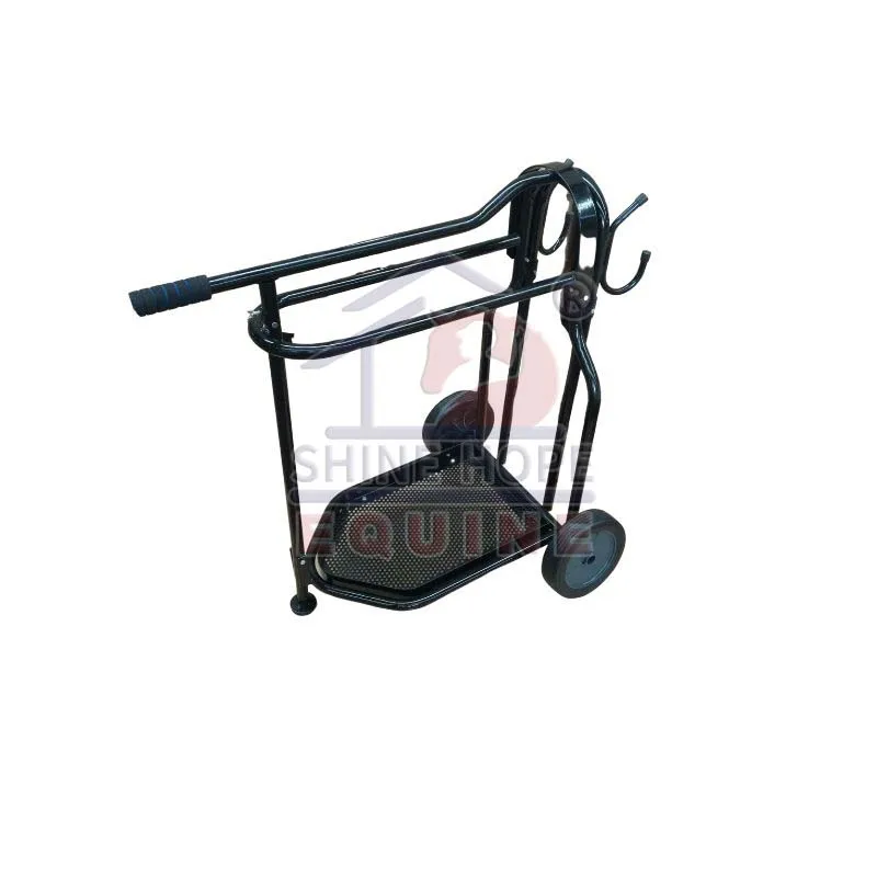 

Steel durable portable horse saddle rack trolley