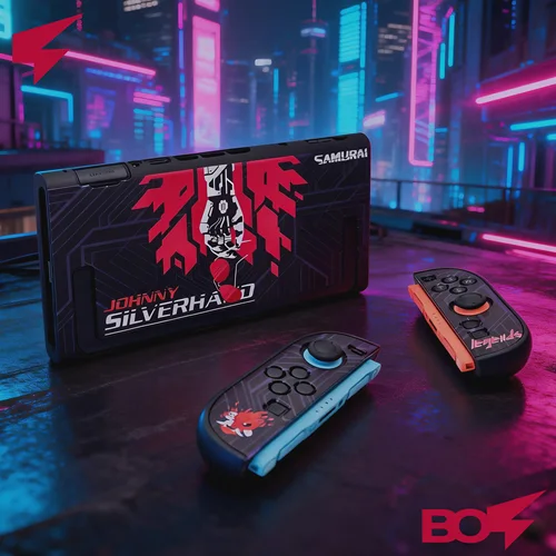 Imagen 2 del producto Funda protectora Cyberpunk Johnny Silverhand para Switch 2, diseño de carcasa dividida de dos piezas, accesorios para consola NS2, cubierta para juegos
