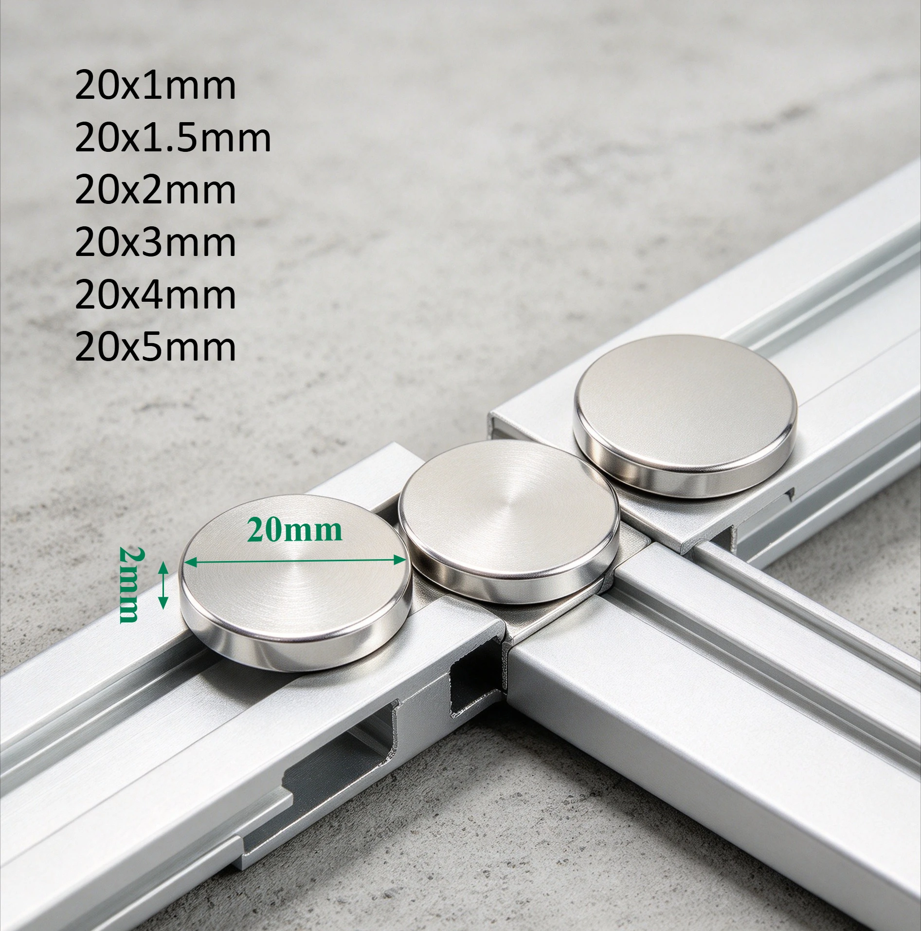 20x1 20x1.5 20x2 20x3 20x4 20x5mm N35 Round Neodymium Magnet Permanent Strong Powerful Magnets for DIY Craft Industrial Projects