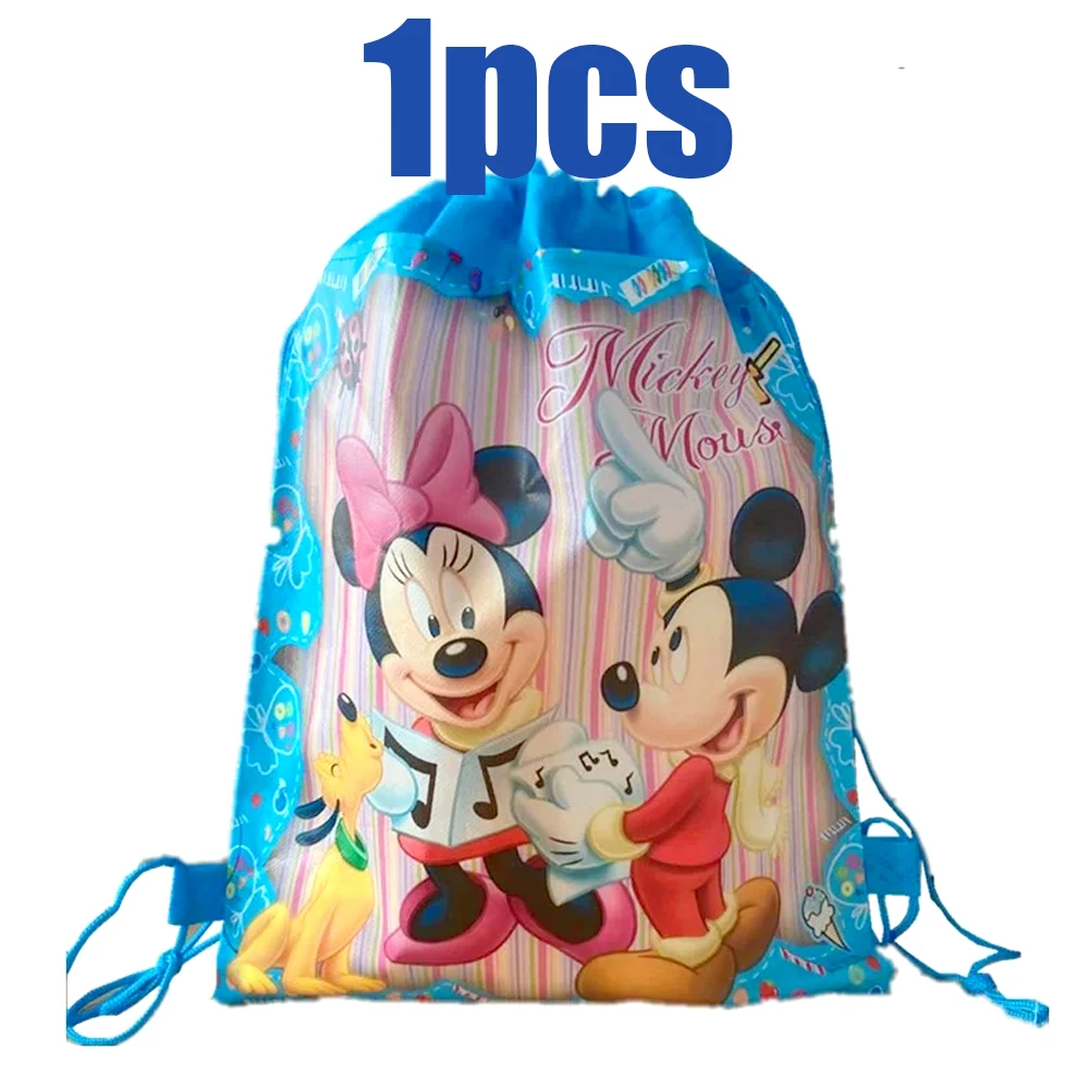 1pcs/lot Disney Mickey Theme Mochila Non-woven Fabrics Drawstring Birthday Party Kids Girls Favors Gifts Bags Decorate Backpack