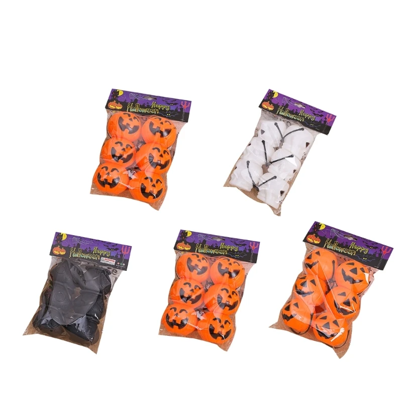 Set of 6 Halloween Flame Buckets Versatile Decoration for Parties, Events, and Tours, Fill with Sweets for a Joyful Cele K92A