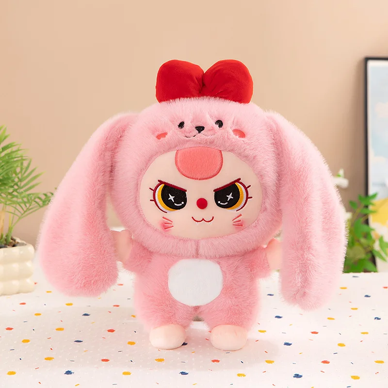 New Baby Three Plush Doll Trendy Desktop Decor Stuffed Toys Surprise Anime Figure Kawaii Doll Kids Birthday Gift For Girls