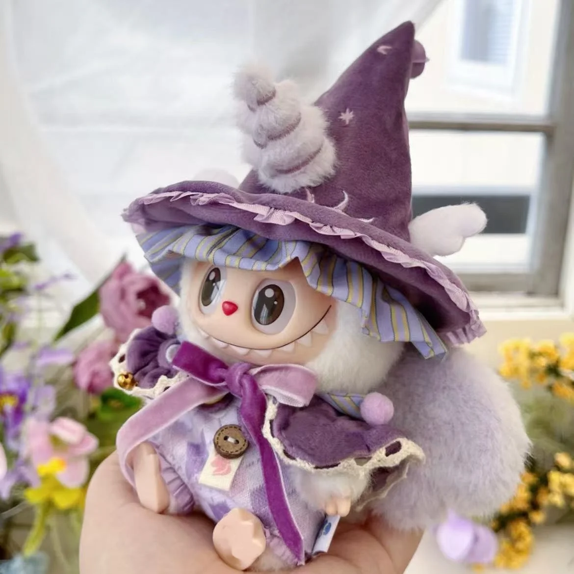 Per bambole Labubu Vestiti Associazione magica 1a 2a 3a generazione 10 cm 15 cm Unicorno Viola Simpatico mago Mantello Ali Regalo