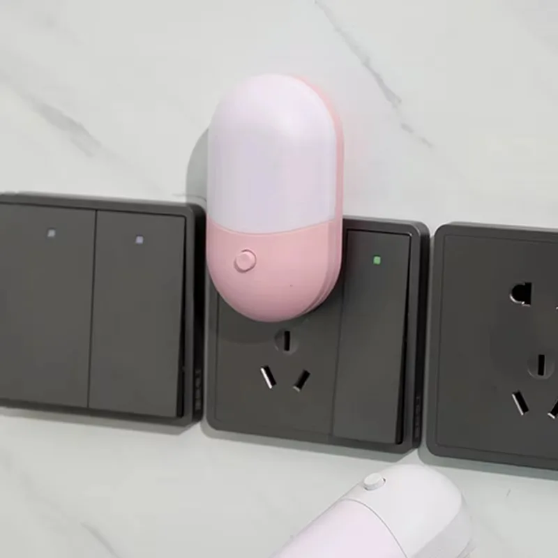 Plug In Mini Night Light Bedroom Baby Nursery Decor Indoor Decorative Lighting Lamp for Living Dining Room Wall Warm Set