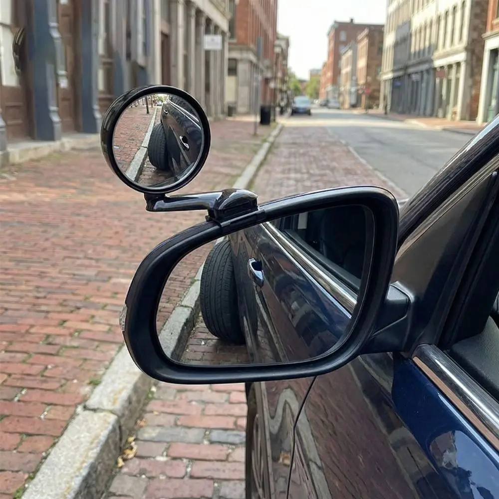Round Convex Blind Spot Car Mirror Adjustable Design 360 Degree Adjustable Convex Rear View Mirror Universal Fit Left Side